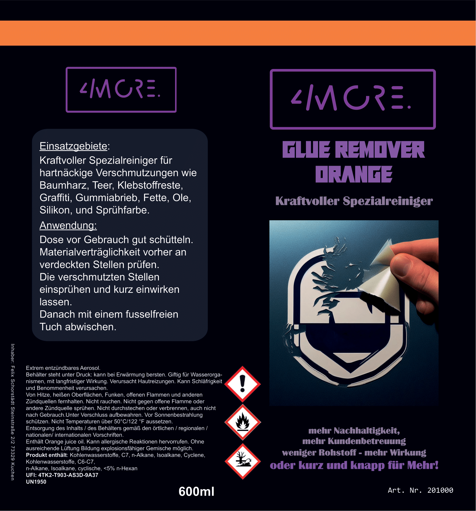 Glue Remover Orange   600ml