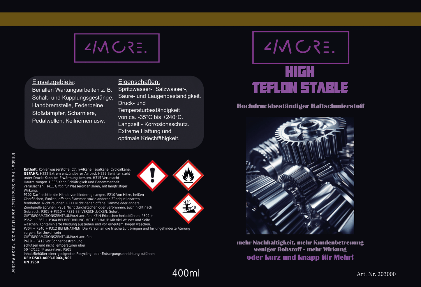 High Teflon Stable 400ml