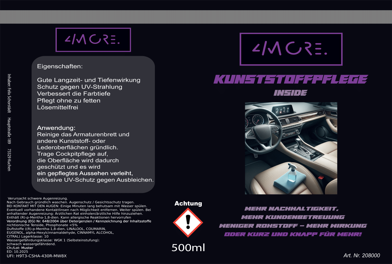 Kunststoff-/Lederpflege INSIDE